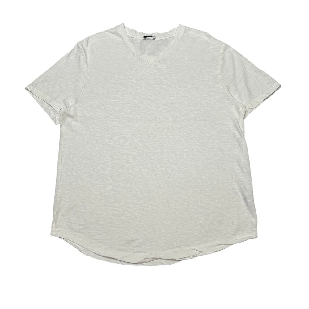 Buck Mason Slub Curved Hem T Shirt Men's Large Quiet Luxury Americana